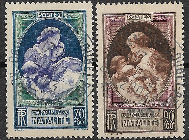 C1031 - Franta 1939 - Timbre ajutor 2v.stampilat,serie completa