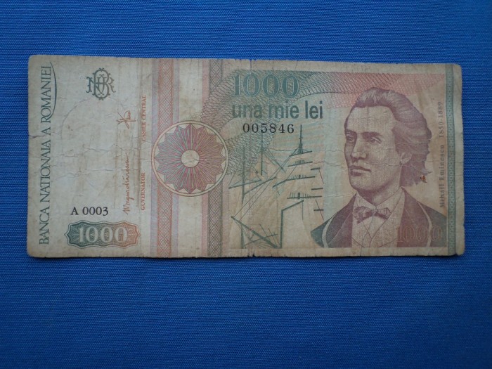 1000 LEI 1991 SERIA A0003 FARA PUNCT FF RARA