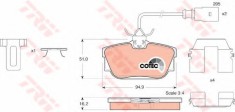 Set placute frana,frana disc VW TRANSPORTER IV bus (70XB, 70XC, 7DB, 7DW, 7DK) (1990 - 2003) TRW GDB1326