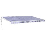 Cumpara ieftin Copertina retractabila automata, albastru si alb, 5x3 m