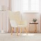 Scaun de relaxare, crem, material textil - 2