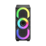 Boxa portabila cu lumini RGB, putere 10W, MP3, USB, bluetooth, TF, slot microfon, karaoke, acumulator, din plastic rezistent, cu 2 difuzoare, negru