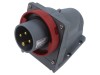 Conector alimentare AC trifazat AMPHENOL IP&amp;S 16A 415V IP67 soclu flanșă 4 pini