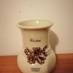 Vaza ceramica vintage Rosa Ljung Suedia inaltime 12 cm