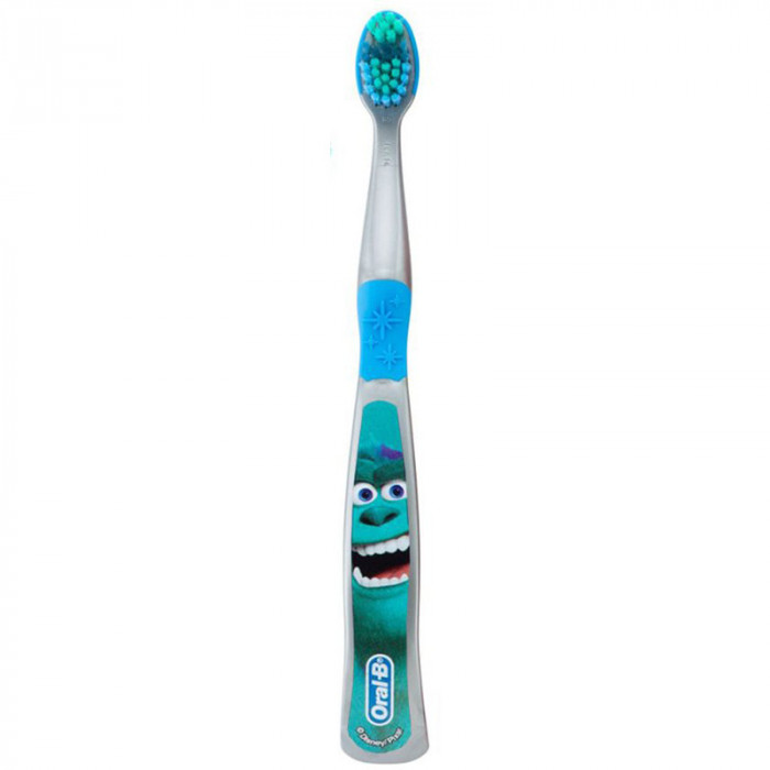 Periuta de Dinti pentru Copii, Oral-B, Pixar, Sulley, Monsters, Varsta 3+ Ani, Multi-Protectie, Peri