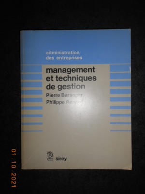 PIERRE BARANGER, PHILIPPE RENARD - MANAGEMENT ET TECHNIQUES DE GESTION foto