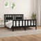 vidaXL Cadru de pat cu tăblie, negru, 160x200 cm, lemn masiv de pin