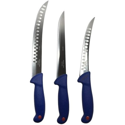 Set profesional de macelarie, filetat, transat, injunghiat, dezosat, 3 cutite, otel carbon foto