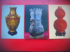 HOPCT 5345 - 3 CARTI POSTALE-ARTA MILENARA IN CHINA -ASIA-NECIRCULATA