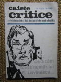 CAIETE CRITICE REVISTA DE CRITICA TEORIE SI INFORMATIE LITERARA NR. 10-12 , 1993
