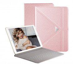 Husa Tableta Tastatura Apple Ipad 1St Generation 9.7&amp;quot; Air 1 Smartbook Keypad ofera protectie Luxury Origami Rose foto