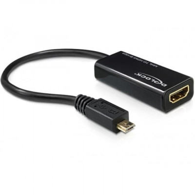 Adaptor MHL la HDMI + USB micro-B 5 pini (Samsung S2), Delock 65314 foto