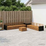 Cumpara ieftin Set de canapele de exterior 9 buc. 8-Locuri natural
