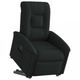 vidaXL Fotoliu rabatabil cu ridicare pe verticală, negru, textil