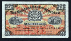 Scotia 1 Pound National Bank of Scotland s555-650 1954 foto