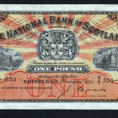 Scotia 1 Pound National Bank of Scotland s555-650 1954