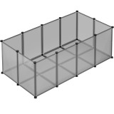SONGMICS Tarc modular pentru animale mici, ABS, configurabil, 125x63x42 cm, gri Household NewTrend