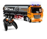 Camion cisterna cu telecomanda, 9 functii, lumini, sunete, deschidere usi, cablu USB, scara 1:24, Oem