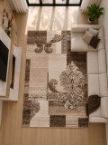 Cumpara ieftin Covor Cappuccino 16009-12, Marime 60 x 110 cm, Maro, Inaltime Fir 7 mm, Antialergic, Polipropilena, Living, Dormitor, Sufragerie, Birou