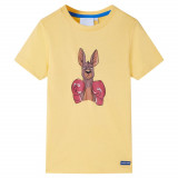 Tricou pentru copii cu m&acirc;neci scurte, galben, 92, vidaXL