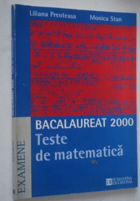 Teste de matematica - Bacalaureat 2000 foto