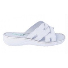 OFERTA MARIMEA 42 - Saboti medicali femei, albi din piele naturala box Med-Line LBR472A