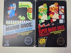 Super Mario Bros Sega Mega Drive Retro Video Game Metal Poster Aluminu