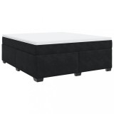 Cumpara ieftin Pat box spring cu saltea, negru, 180x200 cm, catifea