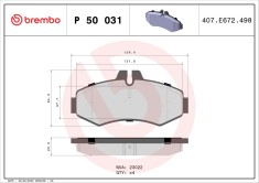 BREMBO P 50 031 PRIME LINE set placute frana,frana disc