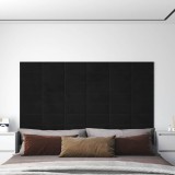vidaXL Panouri de perete, 12 buc., negru, 30x15 cm, catifea, 0,54 m&sup2;