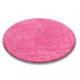 Covor rotund Shaggy 5cm roz, cerc 100 cm