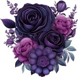 Cumpara ieftin Sticker decorativ, Flori, Mov, 60 cm, 1325STK-3