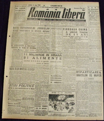 1947 ROMANIA LIBERA Nr 760 cartele combustibil, crima, specula, desen Nell COBAR foto