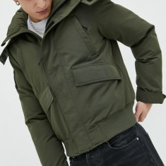 Superdry geaca barbati, culoarea verde, de iarna