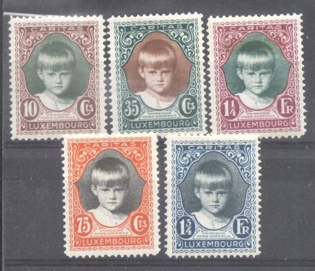 Luxembourg 1929 Child welfare Caritas Mi.213-217 MH M.328