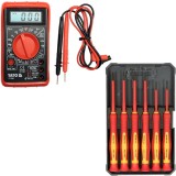 Yato YT-73080 + YT-28283 - Multimetru digital universal + Set surubelnite cu profil PH si plat 6 bucati izolatie 1000 V