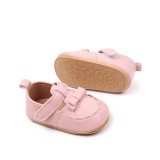 Pantofiori roz cu funda si model (Marime Disponibila: 6-9 luni (Marimea 19
