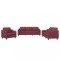 Set canapea cu perne, 3 piese, rosu vin, material textil