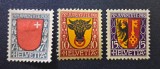 Elveția (Helvetia) 1918&ndash;1920 - Lot de 3 Mărci Poștale Semi-Postale "Pro Juventute" (Steme de Cantoane Elvețiene) - Cod: -OD1