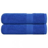 VidaXL Prosoape de baie 2 buc Albastru 100x150 cm 360 g/m&sup2; 100% bumbac