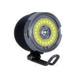 Far LED pentru bicicleta, impermeabil, 2 moduri iluminare, 10 x 8 x 7 cm, negru argintiu