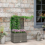 Outsunny Pat De Flori De Sine Statator Cu Doua Cutii De Plante Pentru Gradina 57x30x107cm Mixt Gri