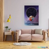 Tablou canvas personalizat cu harta Stelelor - The Magic Sky - cuplu mesaj si o fotografie