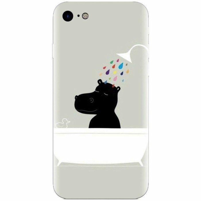 Husa silicon pentru Apple Iphone 8, Hippo Bath Husa silicon pentru Apple Iphone 8, Hippo Bath