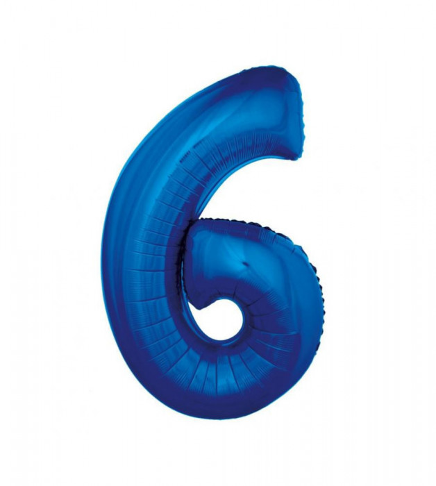 Balon folie sub forma de cifra, culoare albastra 92 cm-Tip Cifra 6
