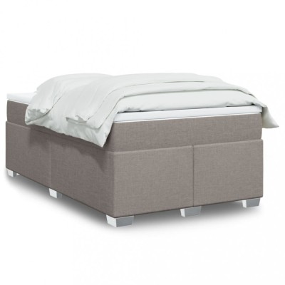 vidaXL Pat box spring cu saltea, taupe, 120x190 cm material textil 3285120 foto
