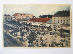 Rara! Carte postala Timisoara-Piata Scudier,magazine,animata,circulata 1920 foto