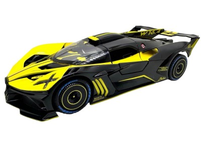 Macheta Bugatti Bolide galben 1/24 cu sunet lumini deschide usile si capotele foto