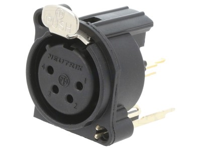 Conector XLR mamă 4 pini, drept foto