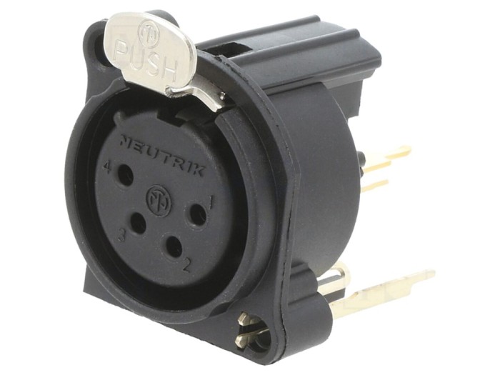 Conector XLR mamă 4 pini, drept
